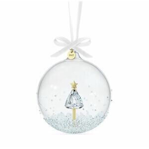SWAROVSKI CHRISTMAS 2021 ANNUAL BALL ORNAMENT With Tree #5596399 NEW IN BOX